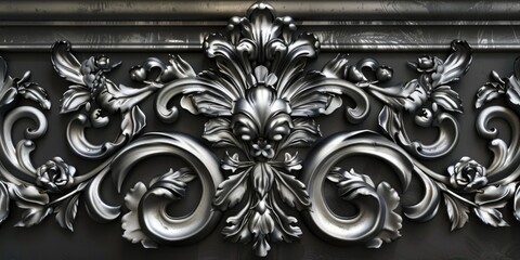 Aufkleber - Close-up of a decorative design on a wall with intricate details and patterns