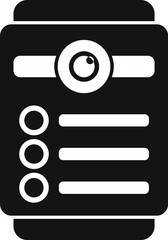 Poster - Black and white silhouette of an intercom device providing secure access control