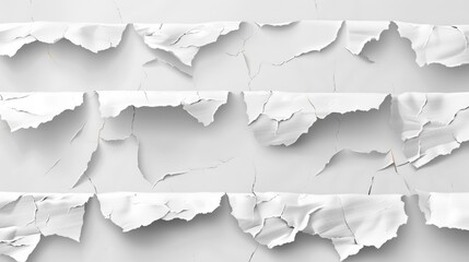 Aufkleber - A collection of torn papers hanging on a clothesline, with notes and scribbles scattered across the surface
