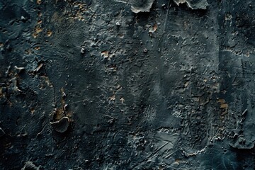 Poster - Close-up of a black wall with flaking paint, suitable for interior design or renovation concepts