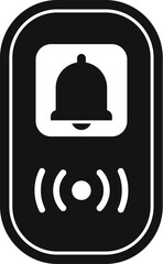 Poster - black glyph icon for a wireless intercom system showing a bell icon