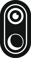 Poster - action camera icon in black simple style on a white background