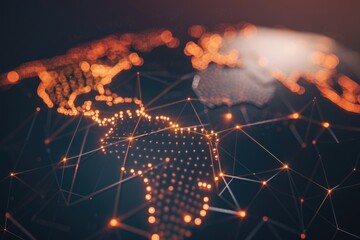 Poster - A map of the world with glowing dots representing various locations