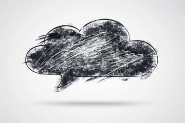 Poster - A simple illustration of a cloud on a white background