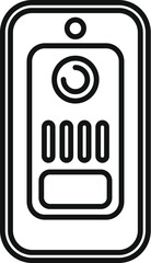 Poster - Line art icon of an intercom system, enabling communication and enhancing security