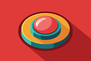 Poster - a vibrant, customizable button illustration showcasing a semi-flat design with layered colors on a b