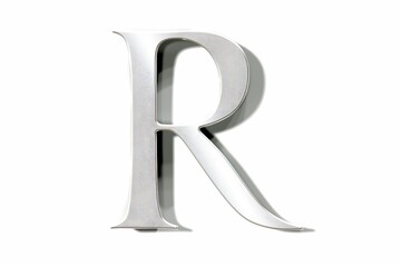 Poster - A close-up shot of the letter R on a white background, suitable for use in typography-related designs or as a graphic element