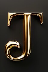 Poster - A single golden letter 'T' on a black background
