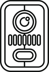 Sticker - Line art icon of an intercom system, emphasizing its role in enhancing security and communication in contemporary homes