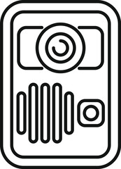 Wall Mural - Line art icon of an intercom system, allowing for secure communication and access control