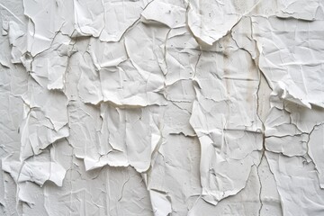 Poster - A close-up of a worn-out white wall with peeling paint, perfect for representing decay or neglect in various contexts