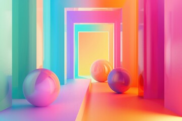 Poster - A collection of balls in a room, ideal for illustrating sports or leisure activities