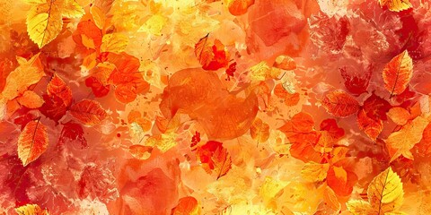 Vibrant autumn background with a layered display of orange, red, and yellow leaves