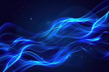 Poster - Abstract wave design with stars on a blue background