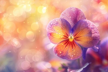 Aufkleber - Close-up of a flower with water droplets glistening on its surface