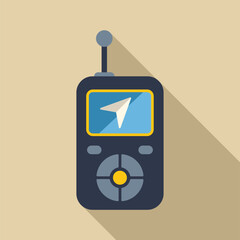 Poster - Handheld gps device is showing the current location with a map pointer icon on the screen