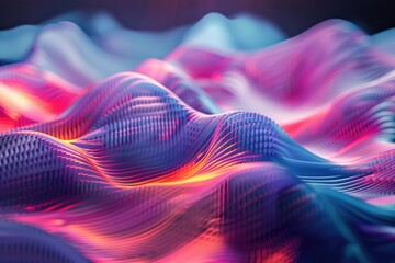 Poster - A detailed view of a wave of colorful lines, often used in graphic design and art