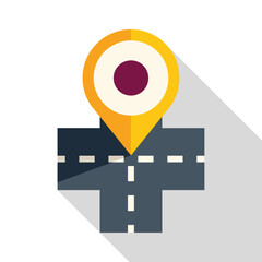 Poster - Location pin is marking a destination point on a road