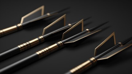 Poster - A set of four arrows with black and gold colors