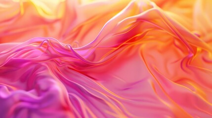 Poster - A detailed view of bright pink and yellow fabric textures