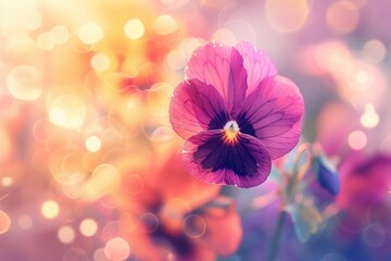 Poster - A detailed shot of a flower with a blurred background