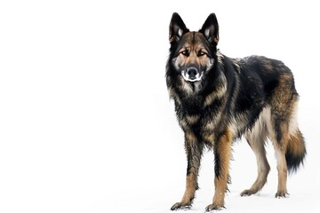  German Shepherd Standing with Solid Background