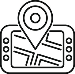 Poster - Gps navigation system is showing the location with a pin on a digital map