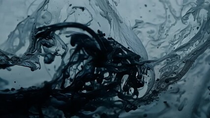 Poster - Macro shot of volcanic ash particles suspended in water creating a swirling smoky effect.
