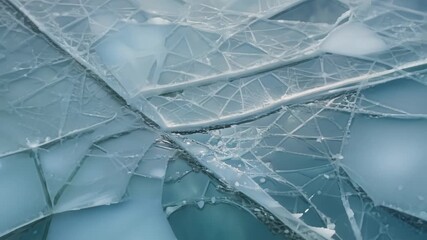 Aufkleber - A closeup of a frozen pond capturing the intricate latticelike ice crystals that have formed on its surface.