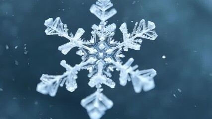 Aufkleber - The intricate details of a snow crystal revealed under a microscope highlighting the intricacies of its unique design.