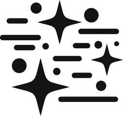 Poster - Black and white abstract background with twinkle stars and circles