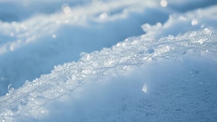 Poster - A detailed closeup of a single snowdrift with its crystalline structure forever preserved in the delicate curves and lines carved by the wind.