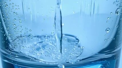 Poster - A zoomedin shot of a glass being filled with water showcasing the smooth flow and movement of the liquid.
