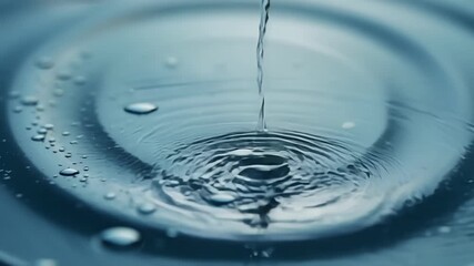 Aufkleber - Closeup shot of raindrops falling onto a rain puddle causing a chain reaction of ripples that dance across the waters surface.