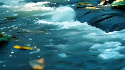 Aufkleber - A zoomedin view of the streams surface captures the various textures and depths of its currents highlighting the complexity and beauty of its everchanging flow.
