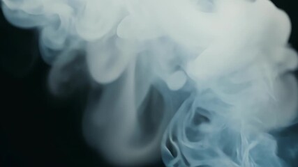 Aufkleber - Detailed footage of a smoker exhaling a puff of smoke with the camera zooming in to capture the fleeting moment before it dissipates into the air.