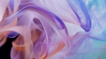 Aufkleber - Macro shot of colorful incense smoke swirling and intertwining in a mesmerizing display.