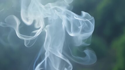 Aufkleber - A zoomedin view of incense smoke being diffused by a gentle breeze creating a dreamy and ethereal atmosphere.
