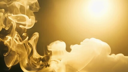 Poster - A closeup of smoke billowing out from a source as the light of the sun highlights its billowy and everchanging form.