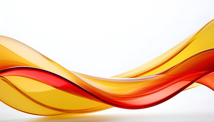 Poster - Colorful abstract waves of orange and yellow flow gracefully on a white background