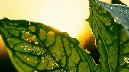 Aufkleber - The frostcovered leaf slowly melting in the warmth of the afternoon sun revealing its vibrant green color underneath.