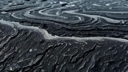 Aufkleber - Closeup shots of solidified lava formations revealing intricate patterns and textures created by the cooling process.