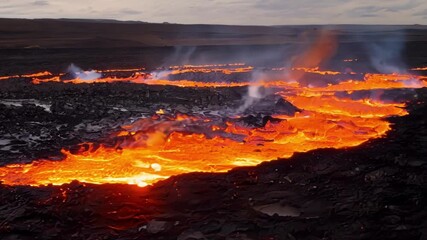 Aufkleber - The lava churns and ripples revealing the intense heat and power that lies just below the surface.