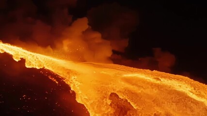 Aufkleber - A splash of lava shoots up from the surface creating a mesmerizing display of heat and energy.