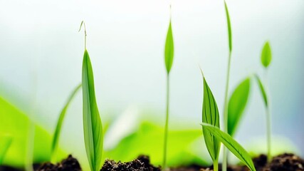 Aufkleber - A timelapse footage of seedlings growing taller and stronger each day their leaves unfurling as they reach for the sky.
