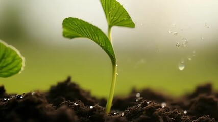 Poster - An upclose view of a of seedlings each with unique leaf shapes and sizes all starting their journey towards becoming strong and vibrant plants.