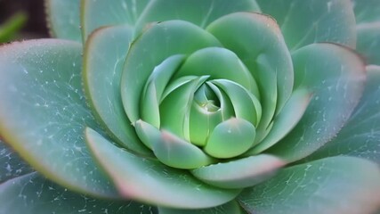 Poster - A closeup of a succulents chubby pointed tips showing off its unique geometric shape and symmetry.