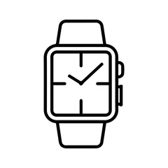 Wall Mural - Smartwatch icon or modern line symbol. Vector line art and icon design with bold outline. Black and white Pixel Perfect minimalistic symbol isolated white background. Silhouette simple thin sign