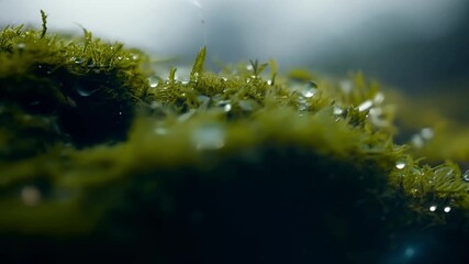 Poster - A slow pan reveals the velvety softness of the moss as each individual leaf is highlighted in all its detailed glory.