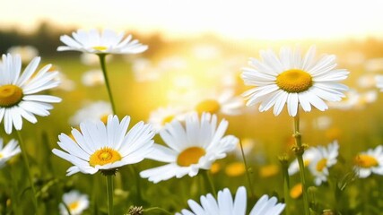 Poster - A of white daisies each one unique in its petal arrangement and tastefully adorned with a tiny yellow center.